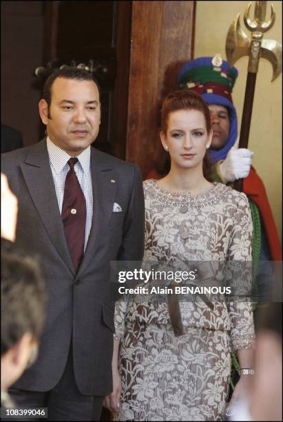 King Mohamed VI and Wife Lalla Salma in Marrakech, Morocco on January 17, 2005.