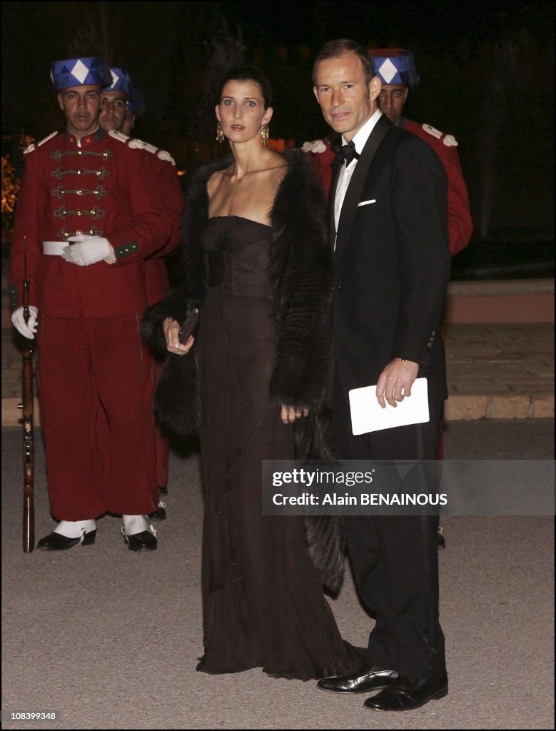 State dinner at the palace for king Juan Carlos and Queen Sofia of Spain in Marrakech, Morocco on January 17, 2005.
