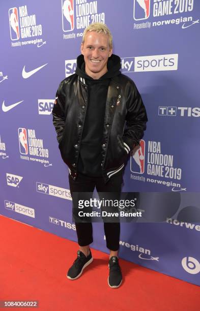 Jamie Laing attends the NBA London Game 2019, between the Washington Wizards and New York Knicks at The O2 Arena on January 17, 2019 in London,...