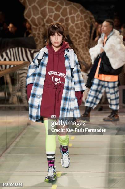 Model walks the runway during the Vetements Menswear Fall/Winter 2019-2020 show as part of Paris Fashion Week on January 17, 2019 in Paris, France.