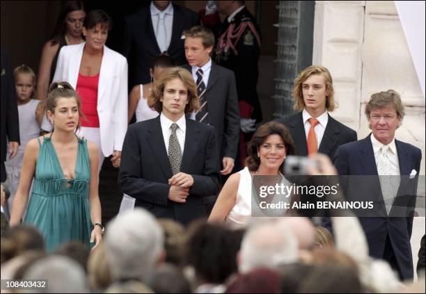 Princess Caroline of Hanover, Princess Alexandra and Prince Ernst August of Hanover. Prince Andrea, Princess Charlotte and Prince Pierre Princess...