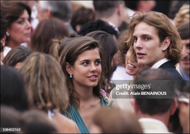 Princess Charlotte and her brother Prince Andrea in Monaco on July 12, 2005.