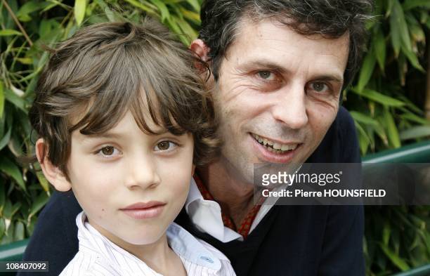 Frederic Taddei and his son Diego in Paris, France on June 03, 2007.