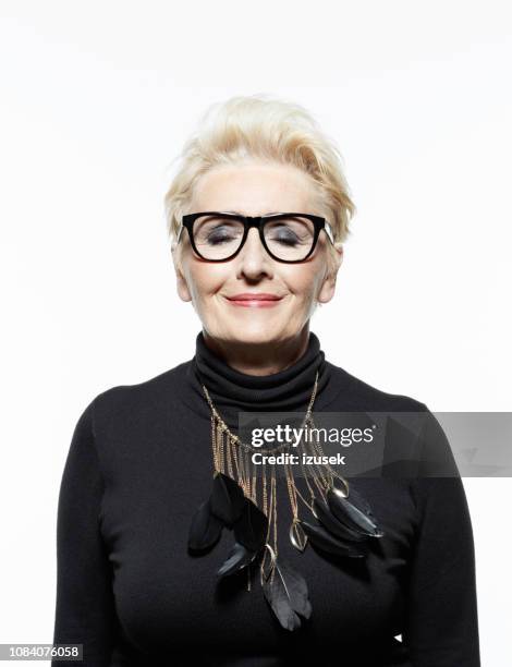 portrait of beautiful senior woman - british upper class stock pictures, royalty-free photos & images