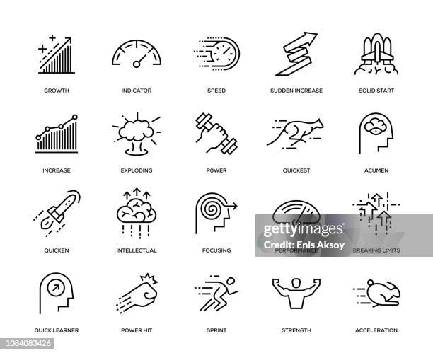 leistung-icon-set - act score stock-grafiken, -clipart, -cartoons und -symbole