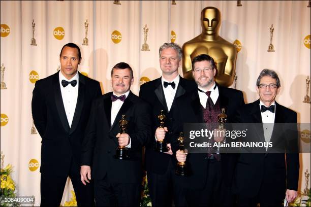 Michael Fink, Bill Westenhofer, Ben Morris and Trevor Wood. Achievement in Visual effects for 'The Golden Compass' in Los Angeles, United States on...