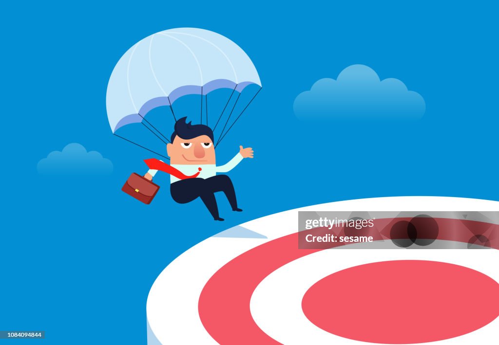 Target Point Interesting Businessman Landing To The Target Point High-Res Vector Graphic - Getty ...