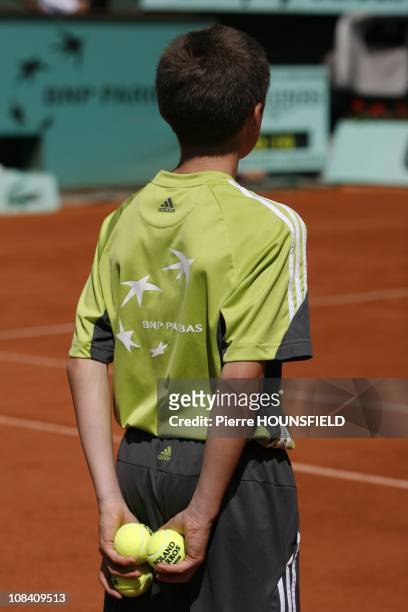 Ballboys at Roland Garros tennis tournament 2009 in Paris, France on June 02, 2009.