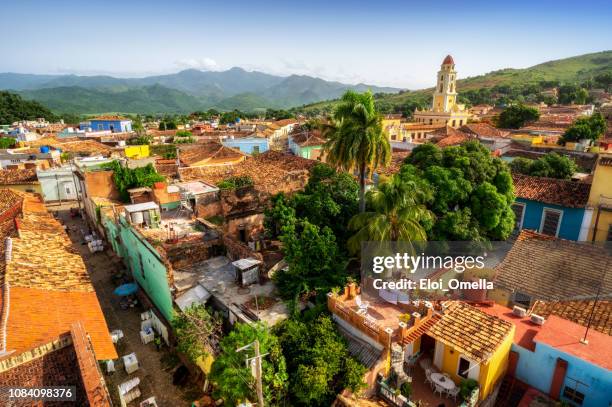 flygfoto över trinidad, kuba - cuba bildbanksfoton och bilder