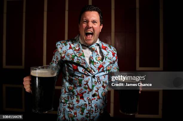 Fan poses for a portrait during Day Six of the 2019 William Hill World Darts Championship at Alexandra Palace on December 18, 2018 in London, United...