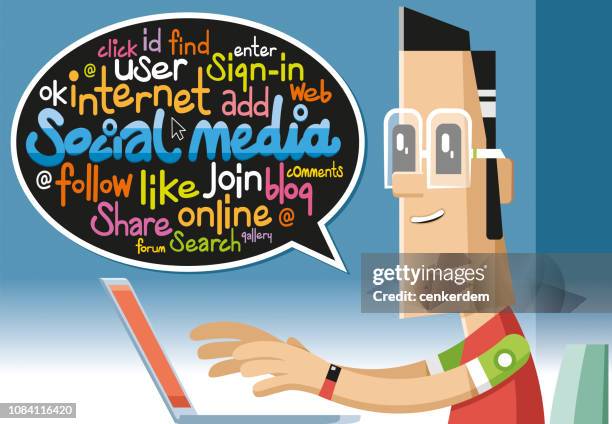 social media user - character select stock illustrations