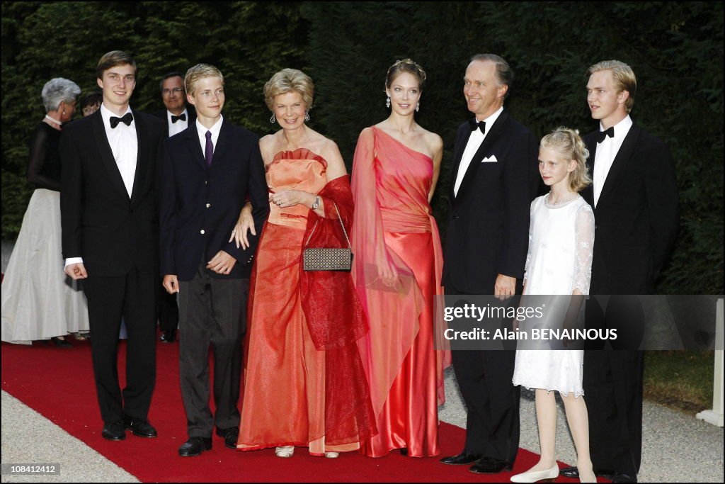 Arrival of royal guests for the Gala dinner and dance at Berg castle for Grand Ducal's silver anniversary in Luxembourg On July 01, 2006.