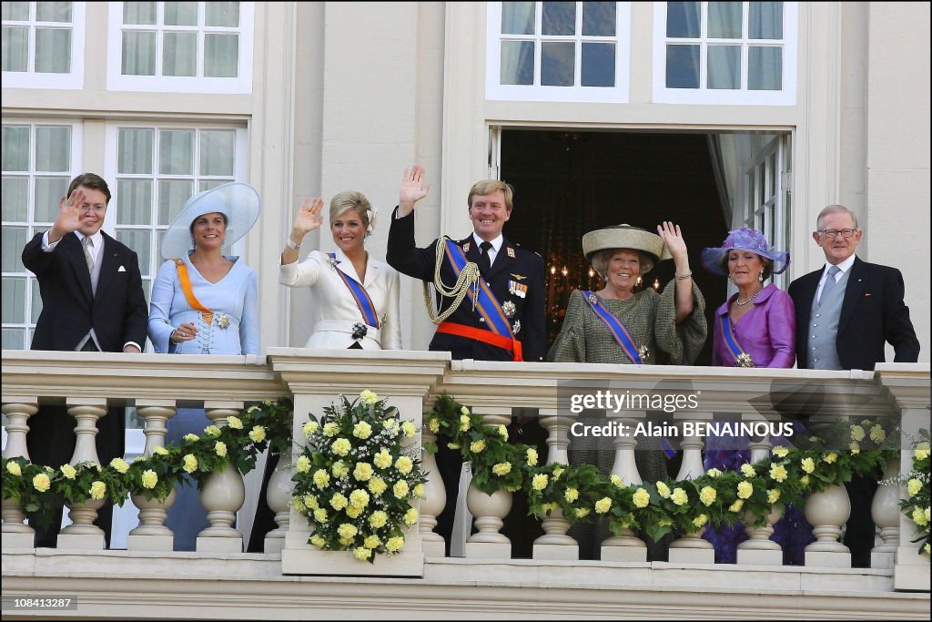 Opening ceremony of the Dutch Parliament: the Royals at the balcony of the Palace Noordeinde in La Haye, Netherlands on September 19, 2006.