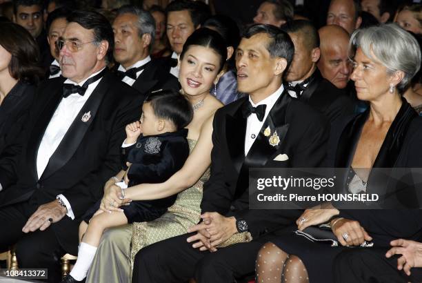 Crown Prince Maha Vajiralongkorn and family, Mr Alain Hivelin in Paris, France on September 29, 2007.