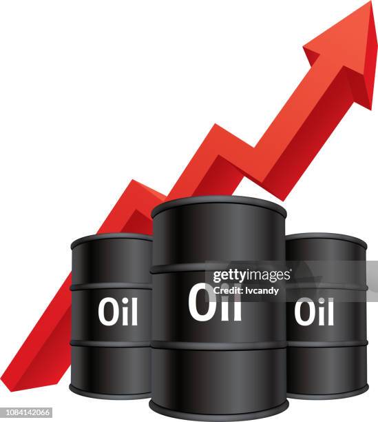 higher fuel prices - oil drum stock illustrations