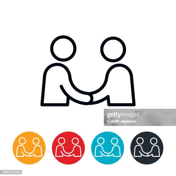 handshake icon - two people shaking hands stock illustrations