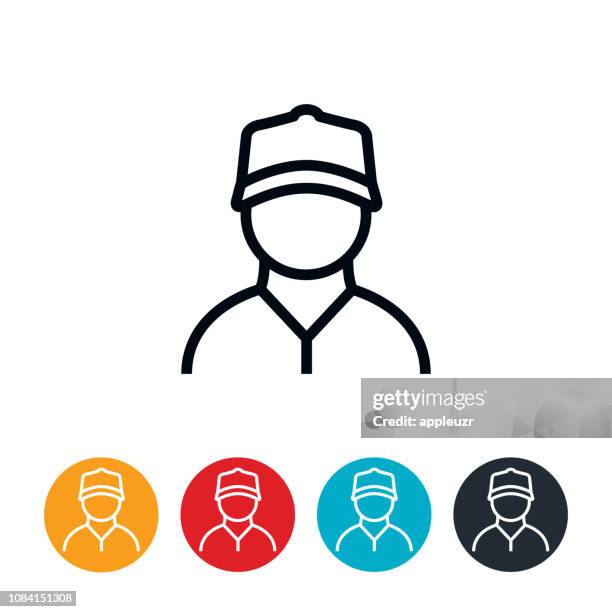 blue collar worker-symbol - cap stock-grafiken, -clipart, -cartoons und -symbole