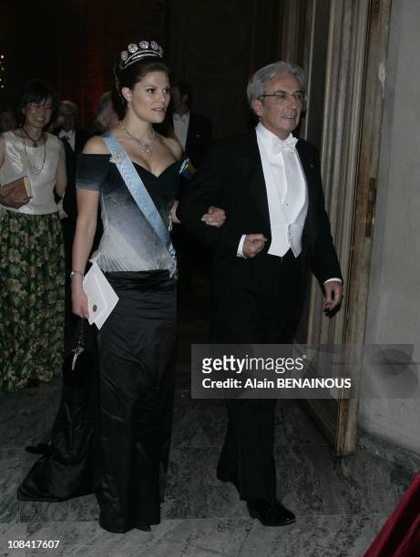 The Nobel prize winners and the Royal Family: Queen Silvia, Princess Madeleine, King Carl XVI Gustaf, Prince Carl Philip and Crown Princess Victori,...