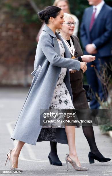 Meghan, Duchess of Sussex visits the Royal Variety Charity's Brinsworth House on December 18, 2018 in Twickenham, England. Brinsworth House is a...