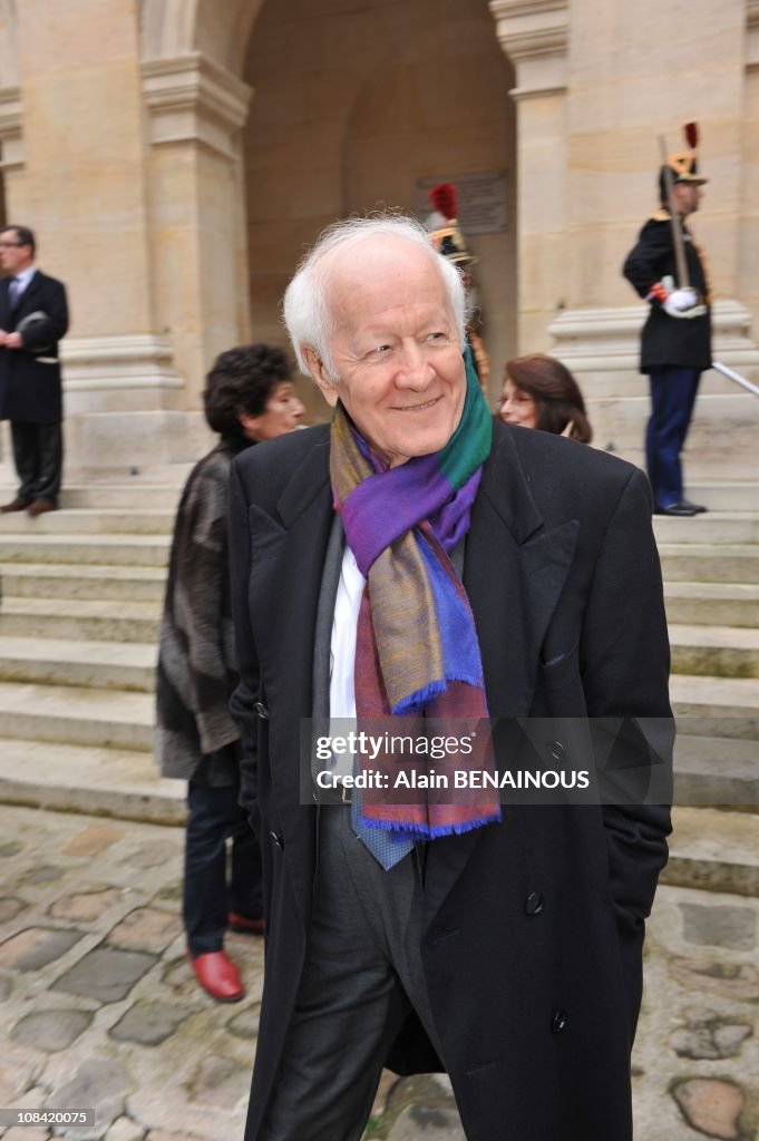 Jean Loup Dabadie at the ceremony of admission as a new member of the French Academy in Paris, France on March 12th, 2009.