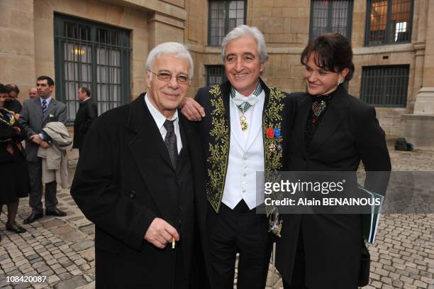 French songwriter Jean-Loup Dabadie, has 70 poses with his Academic garb and sword in Paris on March 12th prior to his admission as a new member of...