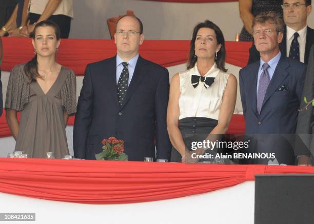 Charlotte Casiraghi, Prince Albert of Monaco, Princess Caroline of Hanover and Prince Ernst August of Hanover in Monte Carlo, Monaco on June 27th,...