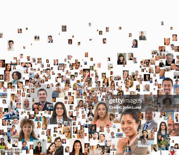 social media portrait collage - multiculturalism faces stock pictures, royalty-free photos & images