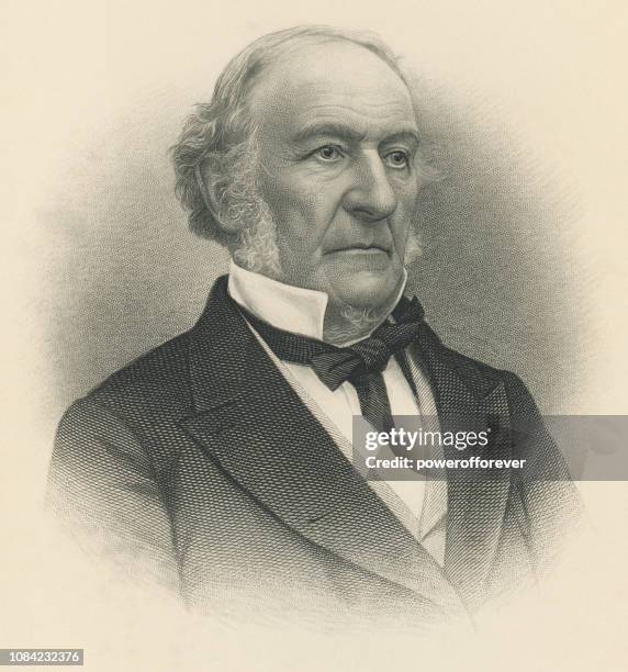 william ewart gladstone, 20th prime minister of the united kingdom - william ewart gladstone stock illustrations