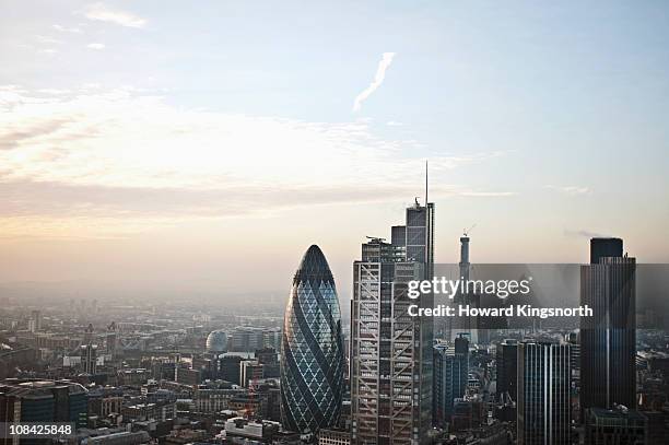 looking south over london city - london aerial view stock pictures, royalty-free photos & images