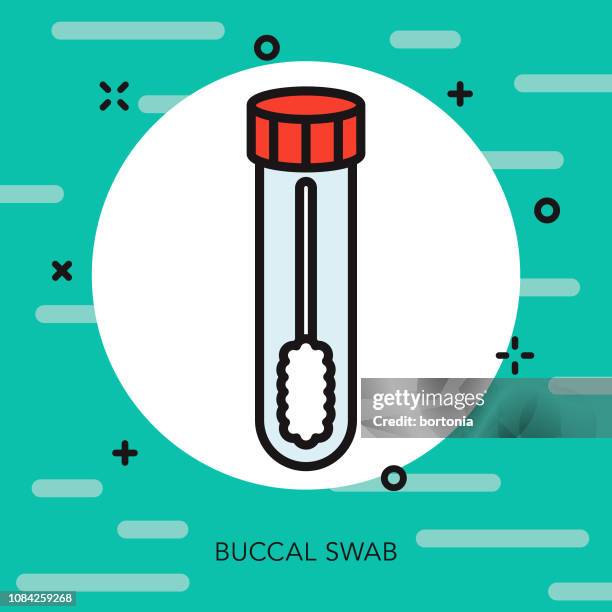 buccal swab thin line genetic testing icon - saliva sample stock illustrations
