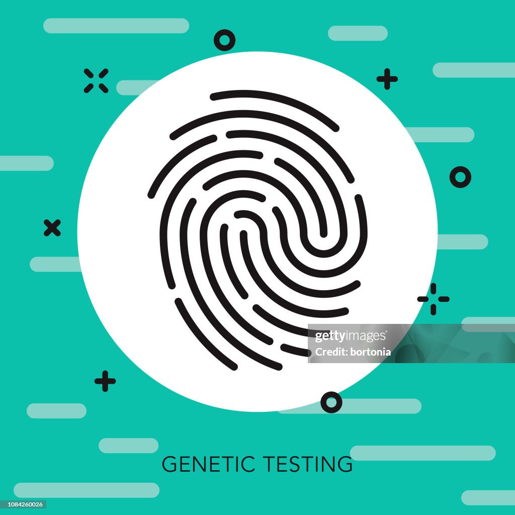 Identity Thin Line Genetic Testing Icon