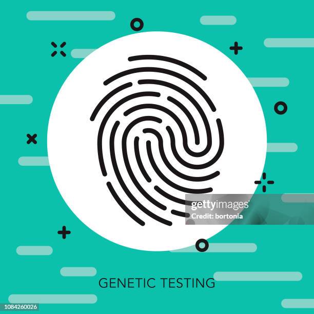 identity thin line genetic testing icon - fingerprint stock illustrations