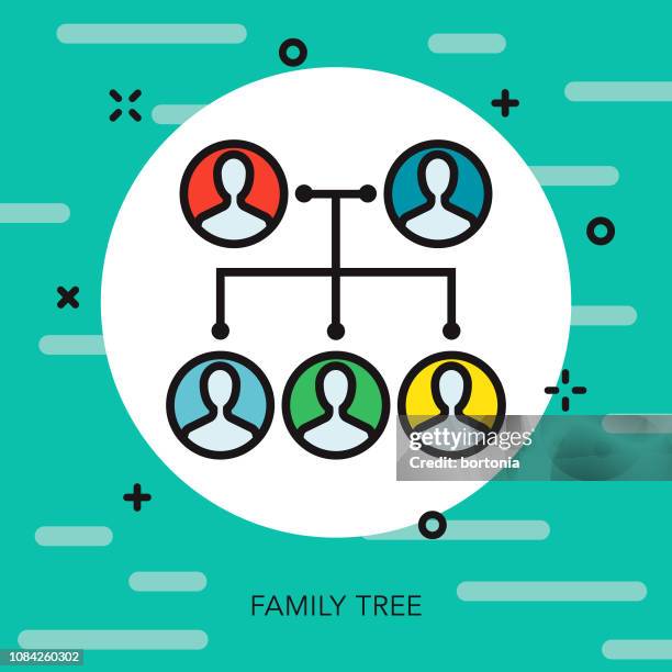 ilustraciones, imágenes clip art, dibujos animados e iconos de stock de árbol de familia delgada línea icono de prueba genética - prima base