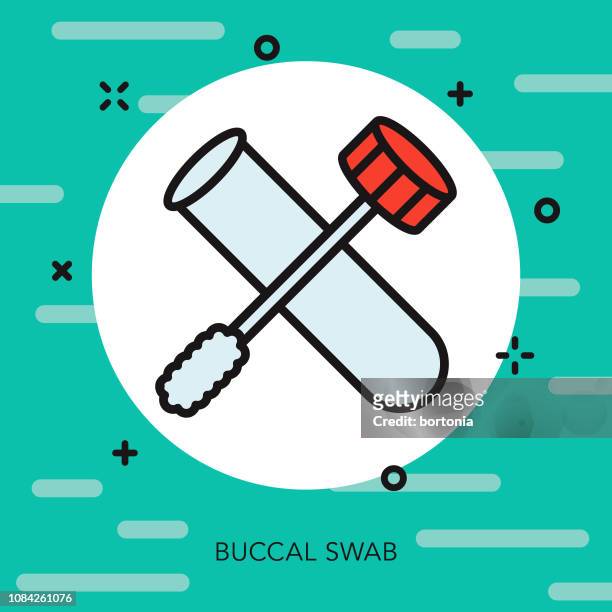 buccal swab thin line genetic testing icon - ancestry dna stock illustrations
