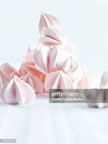 pile of sugar meringues - merengue stock pictures, royalty-free photos & images