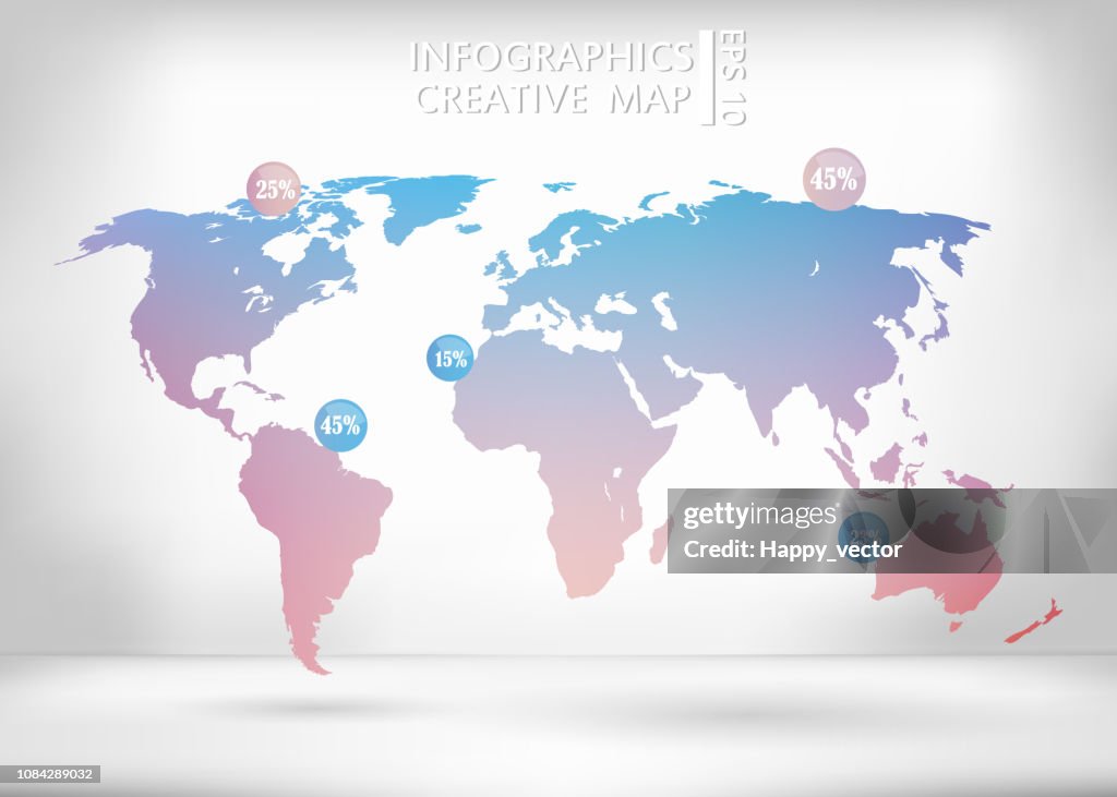 Creative Inset Map Abstract Creative Concept Vector Map Of The World For Web And Mobile ...