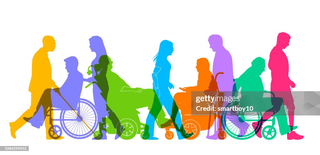 Group of People with Different Disabilities