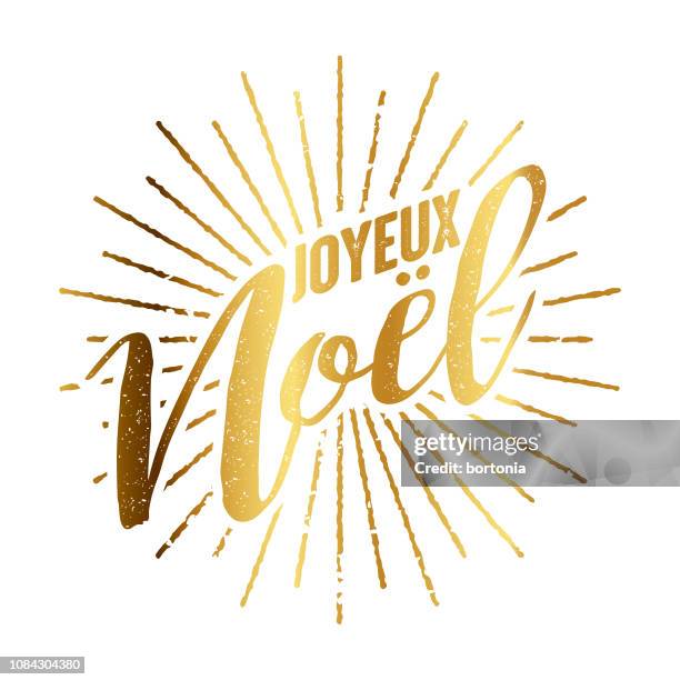 illustrations, cliparts, dessins animés et icônes de joyeux noël français clinquant d’or sunburst - bonne année joyeux noel plusieurs langue
