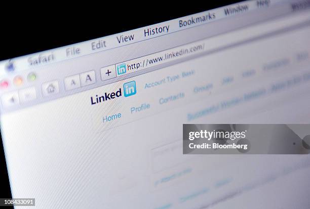 The LinkedIn.com homepage is displayed on a computer screen in New York, U.S., on Thursday, Jan. 27, 2011. LinkedIn Corp., the largest networking...