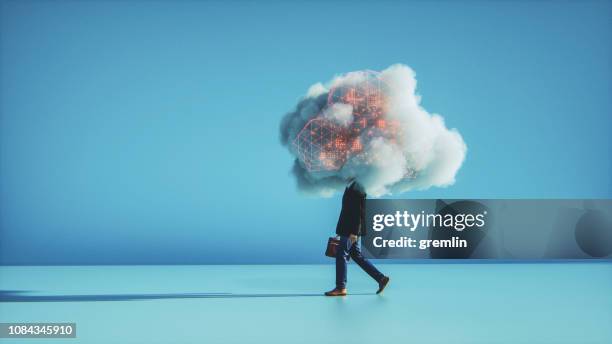 humorous mobile cloud computing conceptual image - ignorance stock pictures, royalty-free photos & images