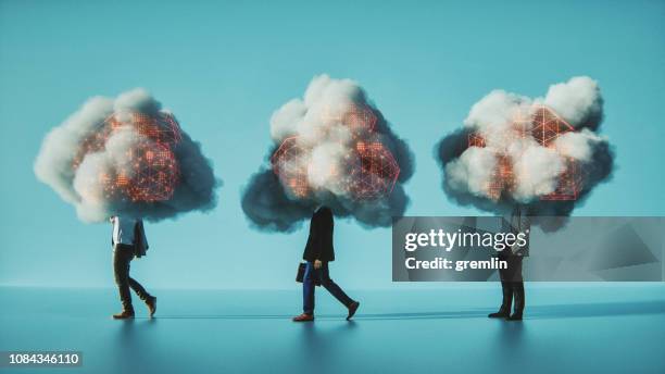 humorous mobile cloud computing conceptual image - ignorância imagens e fotografias de stock
