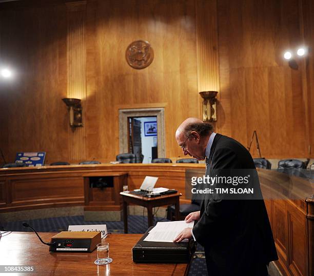 Kenneth Feinberg, Administrator of the Gulf Coast Claims Facility arrives to testify before the Senate Homeland Security and Governmental Affairs Ad...