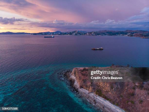 dusk at papua new guinea - papua new guinea beach stock pictures, royalty-free photos & images