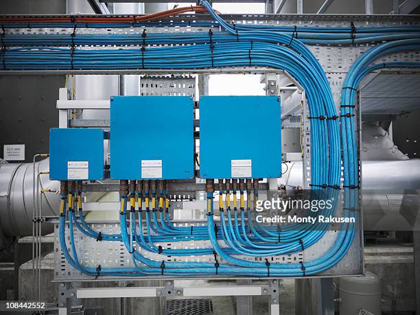 switchgear at gas storage plant - electrical panel box stock pictures, royalty-free photos & images