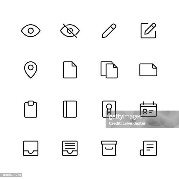 dünne linie wesentliche symbole set 3 - blick durchs fenster stock-grafiken, -clipart, -cartoons und -symbole