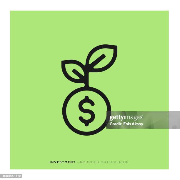 investment rounded line icon - loan money stock illustrations