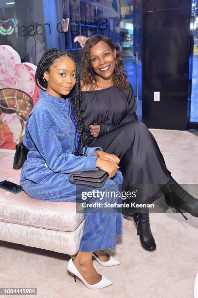 Skai Jackson and Stephanie Covington Armstrong attend Sergio Rossi & Elizabeth Stewart Celebrate Capsule Collection at Pop-Up at Westfield Century...