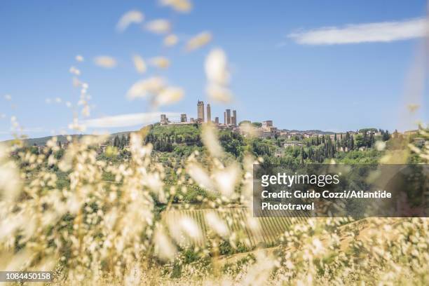 view of san gimignano - san gimignano stock pictures, royalty-free photos & images