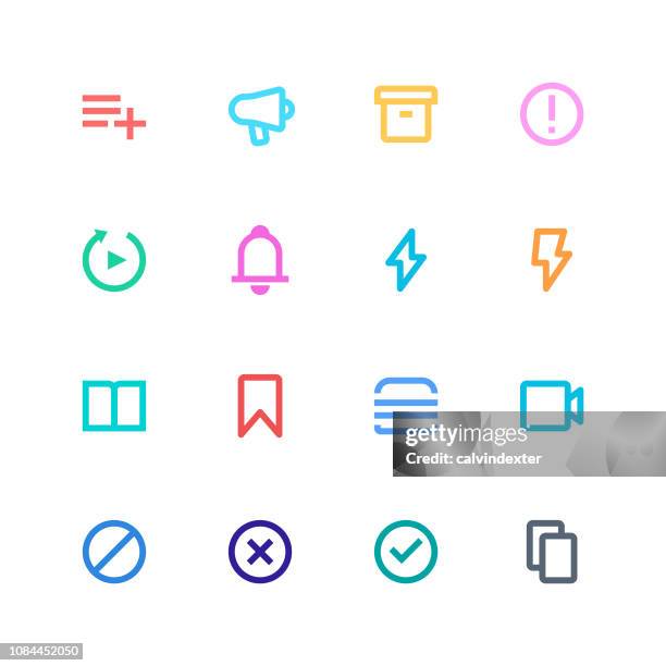 essential line icons set 1 - new addition stock illustrations
