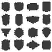 Set of vitage label and badges shape collections. Vector. Black template for patch, insignias, overlay.